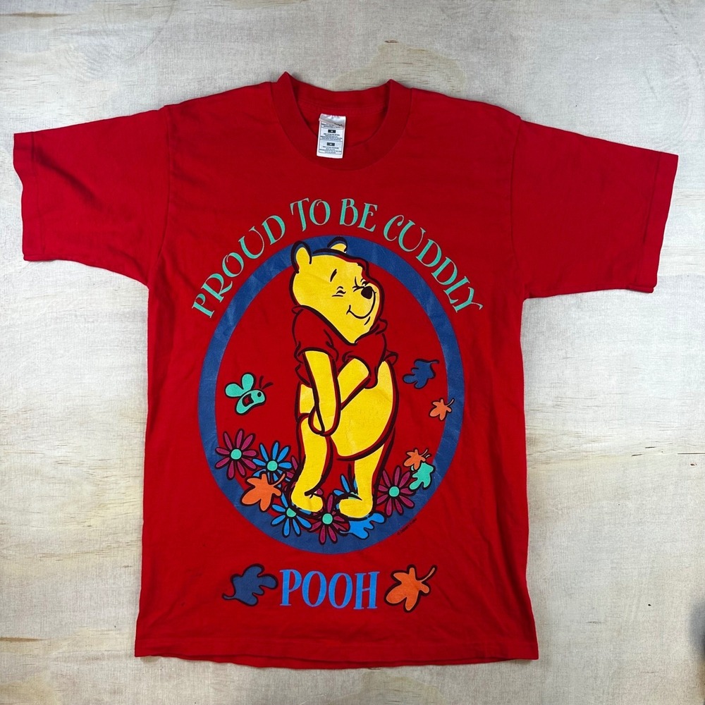 Vintage 90s Winnie the Pooh T Shirt Red Jerry Leigh Medium USA